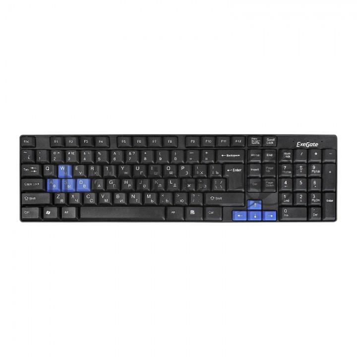 Клавиатура ExeGate EX283618RUS Professional Standard LY-402N (USB, полноразмерная, 102кл, 8 голубых 
