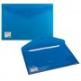 Папка-конверт с кнопкой BRAUBERG, А4, до 100 листов, непрозрачная, синяя, СВЕРХПРОЧНАЯ 0,2 мм, 22136