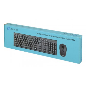 Клавиатура + мышь Oklick 630M клав:черный мышь:черный USB
