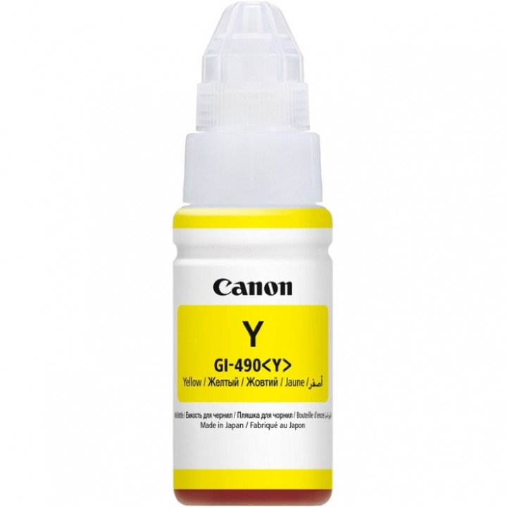 Картридж струйный Canon GI-490Y 0666C001 желтый для Canon Pixma G1400/2400/3400 (70мл)