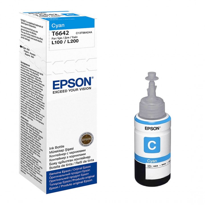 Чернила для EPSON C13T66424A Epson L100 (cyan) 70 мл