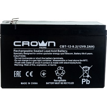 Батарея  CROWN CBT-12-9.2 (12V 9.2Ah) F2