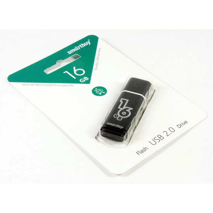 Флеш диск 16GB Smartbuy Glossy series Black (SB16GBGS-K)