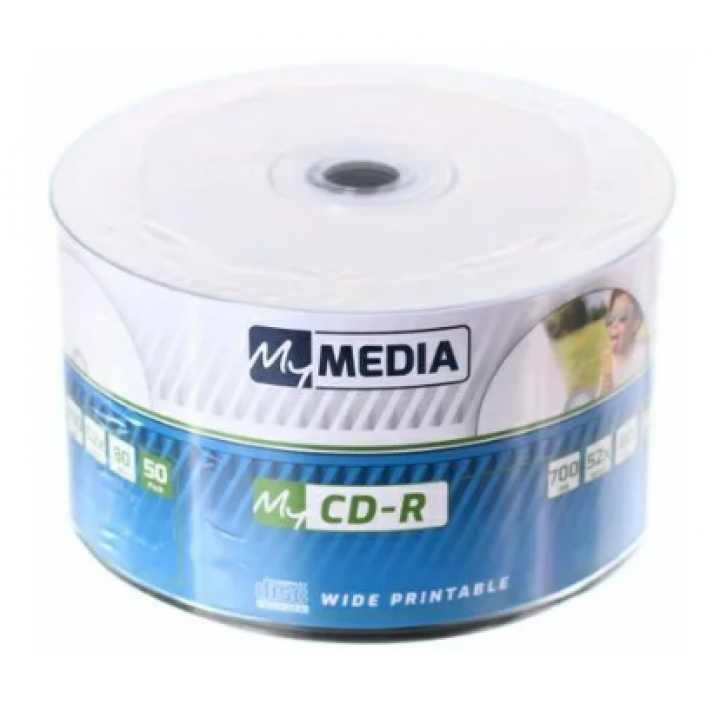 Диск CD-R MyMedia 700Mb 52x Pack wrap (50шт) Printable (69206)