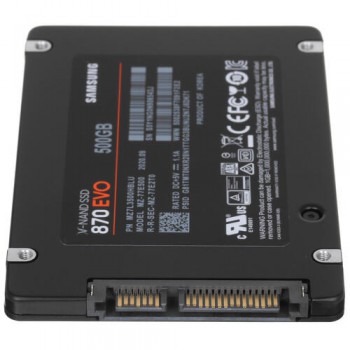 SSD 2.5" Samsung 500Gb 870 EVO Series (SATA3, up to 560/530MBs, 98000 IOPs, 3D TLC, MKX, DDR4 512Mb,
