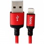 Кабель USB 2.0 hoco X14, AM/Lightning M, черно-красный, 1м