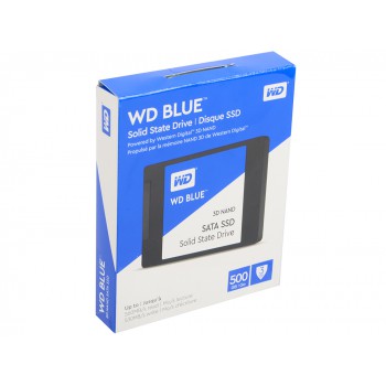 Твердотельный накопитель SSD 2.5" 500GB WD Blue (R530/W560Mb/s, TLC, SATA ) (WDS500G2B0A)
