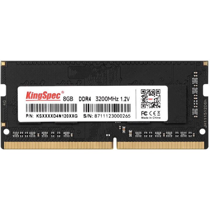 Память DDR4 8Gb 3200MHz Kingspec KS3200D4N12008G RTL PC3-12800 SO-DIMM 204-pin 1.35В