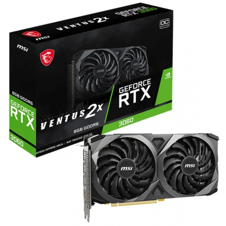 MSI Видеокарта GeForce RTX 3060 8 ГБ (GeForce RTX 3060 MSI Ventus