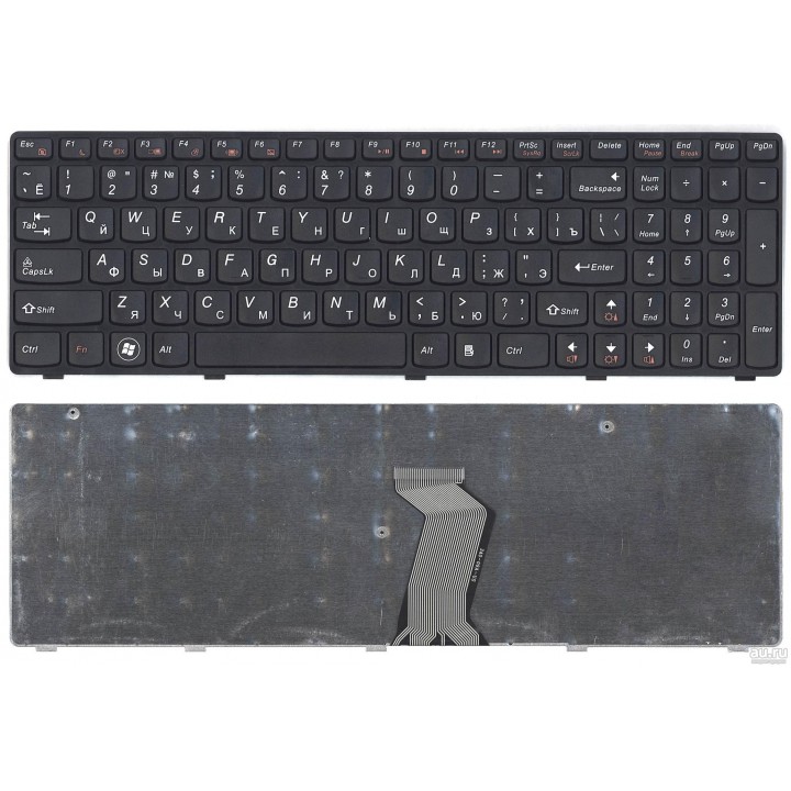 Клавиатура для Lenovo для IdeaPad G580, G585, Z580, Z580A, Z585, Z780 Black, black frame 25-201846 2