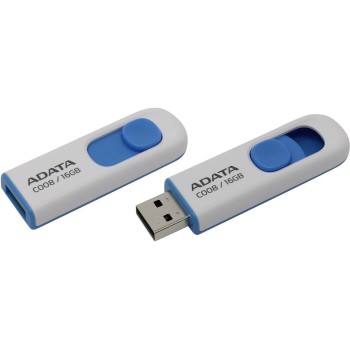 Флеш Диск AData 16Gb C008 AC008-16G-RWE USB2.0 белый
