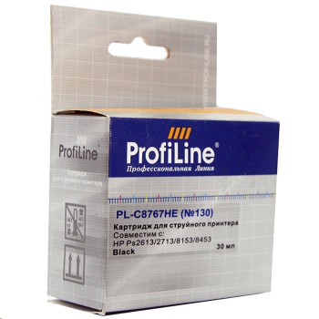 Картридж PL-C8767HE №130 для принтеров HP PS2613/2713/8153/8453/K7103 Black пигмент ProfiLine