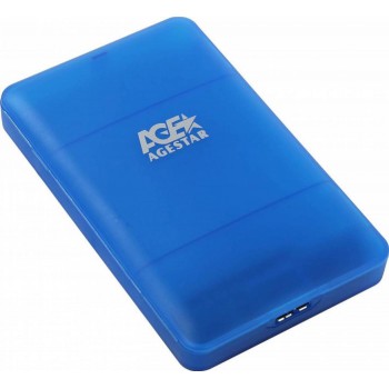 Внешний корпус 2.5"" SATA HDD/SSD AgeStar 3UBCP1-6G (BLUE) USB 3.0, пластик, синий, безвинтовая конс