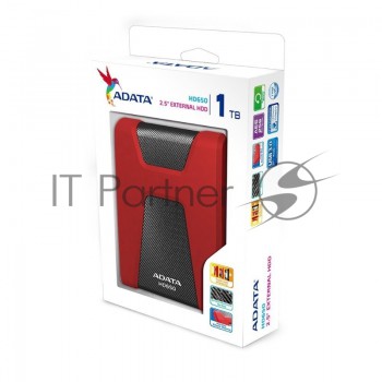 Внешний жесткий диск ADATA USB 3.0 1Tb AHD650-1TU31-CRD HD650 DashDrive Durable 2.5" красный