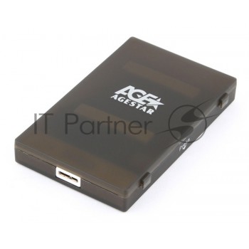 Внешний корпус 2.5"" SATAIII HDD/SSD AgeStar 3UBCP1-6G (BLACK) USB 3.0, пластик, черный, безвинтовая