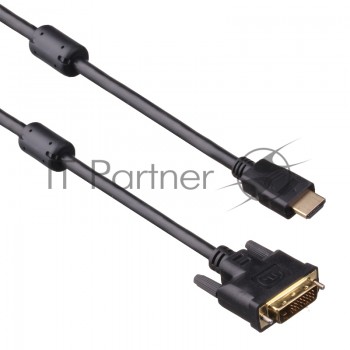 Кабель HDMI-DVI ExeGate EX-CC-HDMIM-DVIM-1.8 (19M/25M, dual link, 2 фильтра, 1,8м, позолоченные конт