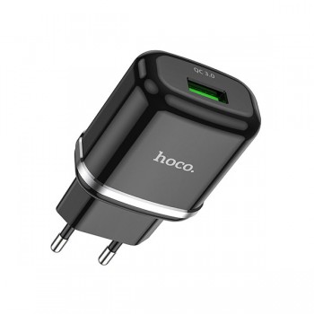 Блок питания (сетевой адаптер) HOCO N3 Special QC3.0, 18W, один порт USB, 5V, 3.0A, черный