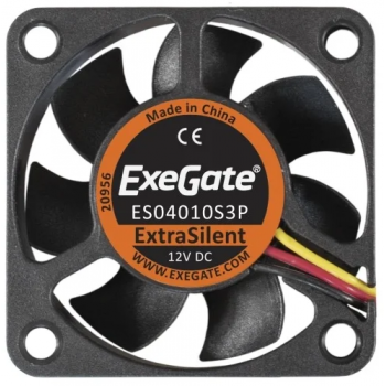 Вентилятор ExeGate ExtraSilent ES04010S3P, 40x40x10 мм, подшипник скольжения, 3pin, 5000RPM, 24dBA