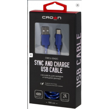 Кабель Crown USB - USB Type-C CMCU-3042C blue