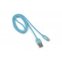Кабель USB 2.0 Cablexpert, AM/Type-C, серия Silver, длина 1м, синий, блистер