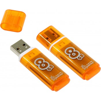 Внешний накопитель 8Gb USB Drive USB 2.0 Smartbuy Glossy series Orange (SB8GBGS-Or)