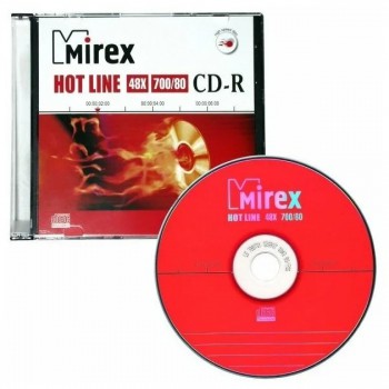 Диск CD-R Mirex 700 Mb, 48х, HotLine, Slim Case (1), (1/200)