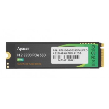 Твердотельный накопитель Apacer SSD AS2280P4U PRO 512Gb M.2 PCIe Gen3x4, R3500/W2300 Mb/s, MTBF 1.8M
