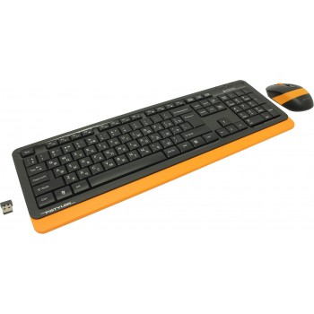 Клавиатура + мышь A4 Fstyler FG1010 клав:черный/оранжевый мышь:черный/оранжевый USB беспроводная Mul