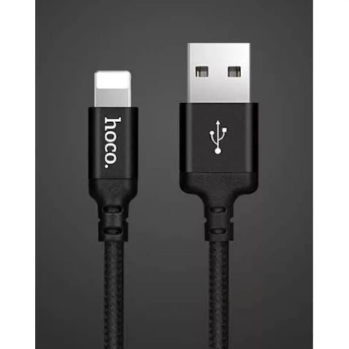 Кабель USB 2.0 hoco X14, AM/Lightning M, черный, 2м