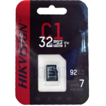 Флеш карта Micro SecureDigital 32Gb Hikvision HS-TF-C1/32G {MicroSDHC Class 10 UHS-I}