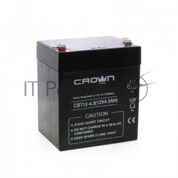 Батарея CROWN CBT-12-4.5, напряжение 12В, ёмкость  4,5 А/Ч, размеры (мм)  90х70х101, вес 1,48 кг, ти