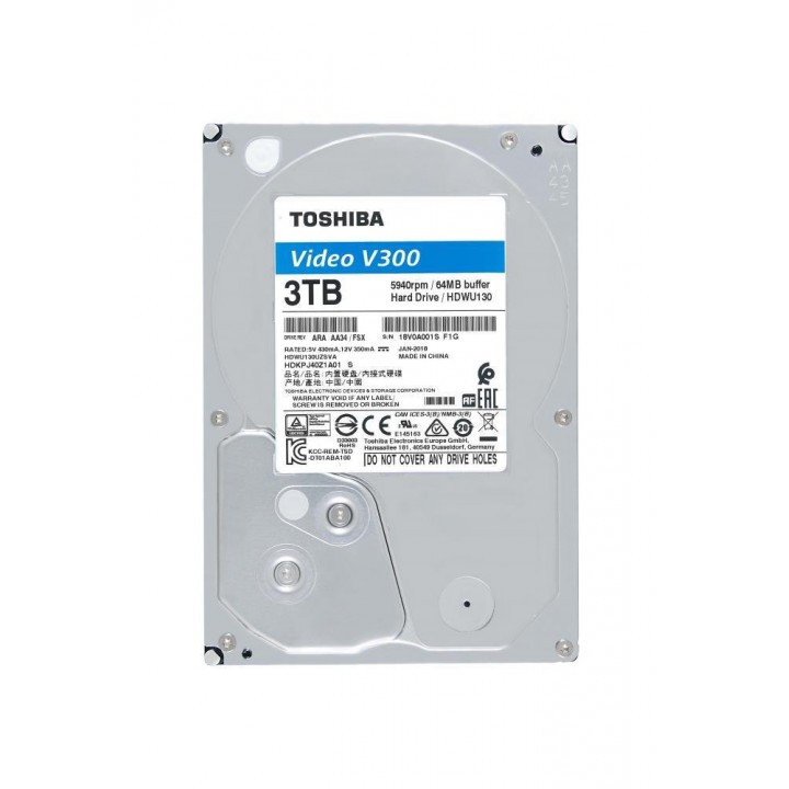 Жесткий диск Toshiba SATA-III 3Tb HDWU130UZSVA Video Streaming V300 (5940rpm) 64Mb 3.5"