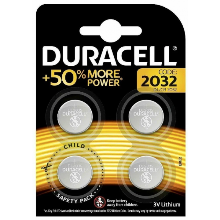 Батарейка Duracell CR2032/4BL (4 шт. в уп-ке)