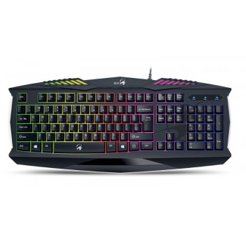 Клавиатура игровая проводная Genius Scorpion K220, USB, 7 цветов подсветки, 12 функциональных клавиш