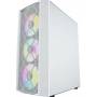 Корпус Powercase Rhombus X4 White, Tempered Glass, Mesh, 4x 120mm 5-color LED fan, белый, ATX  (CMRM