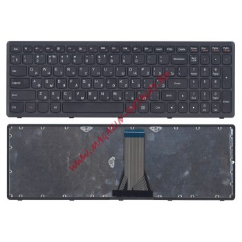 Клавиатура для ноутбука Lenovo IdeaPad Flex 15 G500S G505A G505G черная с черной рамкой