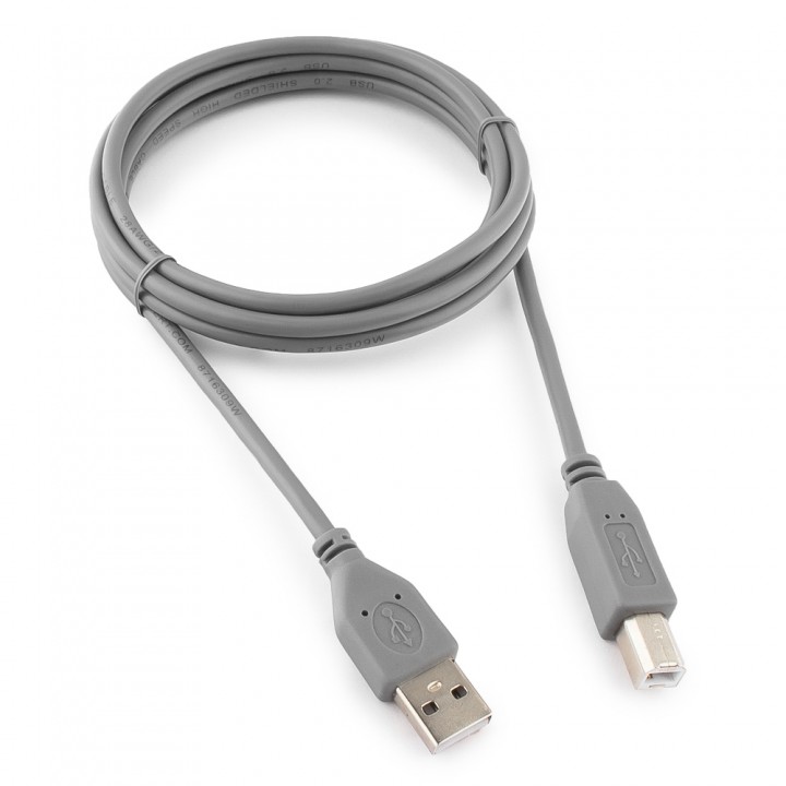 Кабель USB 2.0 Pro Cablexpert, AM/BM, 1.8м, экран, серый