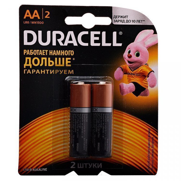 Батарейка DURACELL LR6-2BL BASIC CN (24/96/10752) (2 шт. в уп-ке)