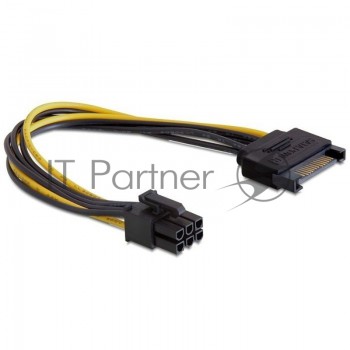Разветвитель питания Cablexpert CC-PSU-SATA, SATA->PCI-Express 6pin, для подключения в/к PCI-Е (6pin