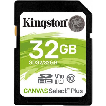 Флеш карта SDHC 32Gb Class10 Kingston <SDS2/32GB>, Canvas Select 100R CL10 UHS-I