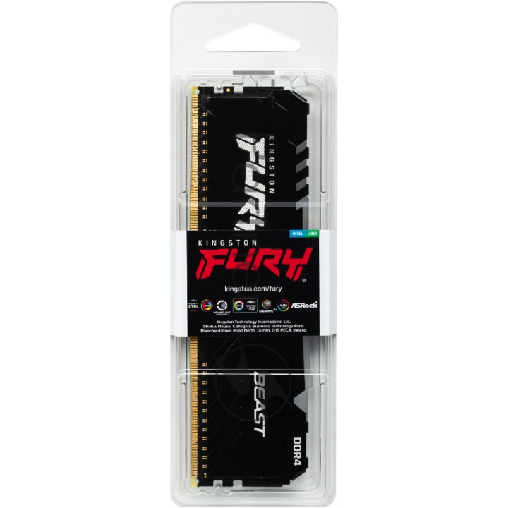 Модуль памяти Kingston DRAM 8GB 3600MHz DDR4 CL17 DIMM FURY Beast RGB EAN: 740617319101
