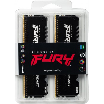 Память Kingston 16GB DDR4 3600MHz CL17 DIMM (Kit of 2) FURY Beast RGB