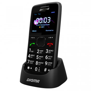 Мобильный телефон Digma S220 Linx 32Mb черный моноблок 2Sim 2.2" 176x220 0.3Mpix GSM900/1800 MP3 FM 
