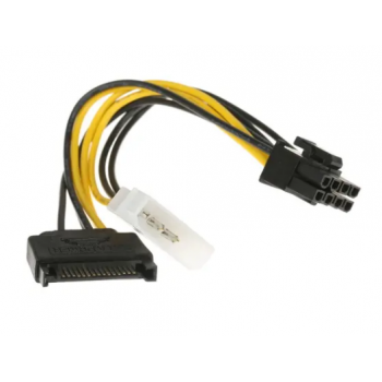 Переходник питания для PCI-Ex видеокарт ORIENT C578 Molex 4pin (M) + SATA 15pin (M) -> 8pin (6pin+2p