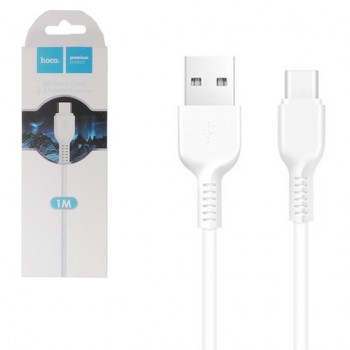 Кабель USB 2.0 hoco X20, AM/Type-C M, белый, 1м