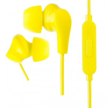Наушники внутриканальные Perfeo «ALPHA» c микрофоном, желтые (PF_A4933)