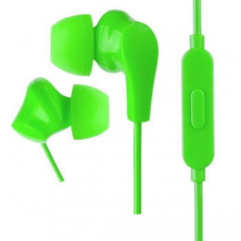 Наушники внутриканальные Perfeo «ALPHA» c микрофоном, зеленые (PF_A4934)