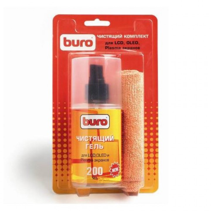 BURO BU-GLCD [817420] Гель для чистки LCD LED Plasma панелей 200 мл+микрофибра 25*25