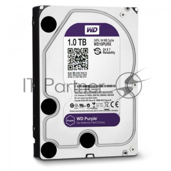 Жесткий диск 1Tb WD SATA-III WD10PURZ Surveillance Purple (5400rpm) 64Mb 3.5"