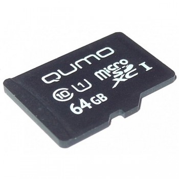 Флеш Карта MicroSD 64Gb QUMO QM64GMICSD10U1 {MicroSD Class 10 UHS-I, SD adapter}